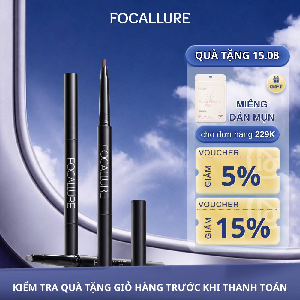 FOCALLURE Chì kẻ mày tự nhiên chống thấm nước lâu trôi 3 màu 0.25g