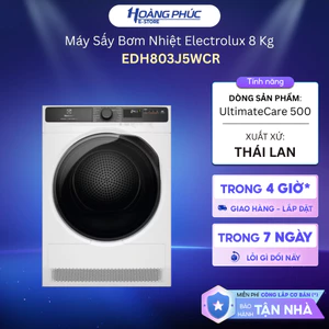 Máy Sấy Bơm Nhiệt Electrolux 8 Kg EDH803J5WCR  {TOÀN QUỐC}