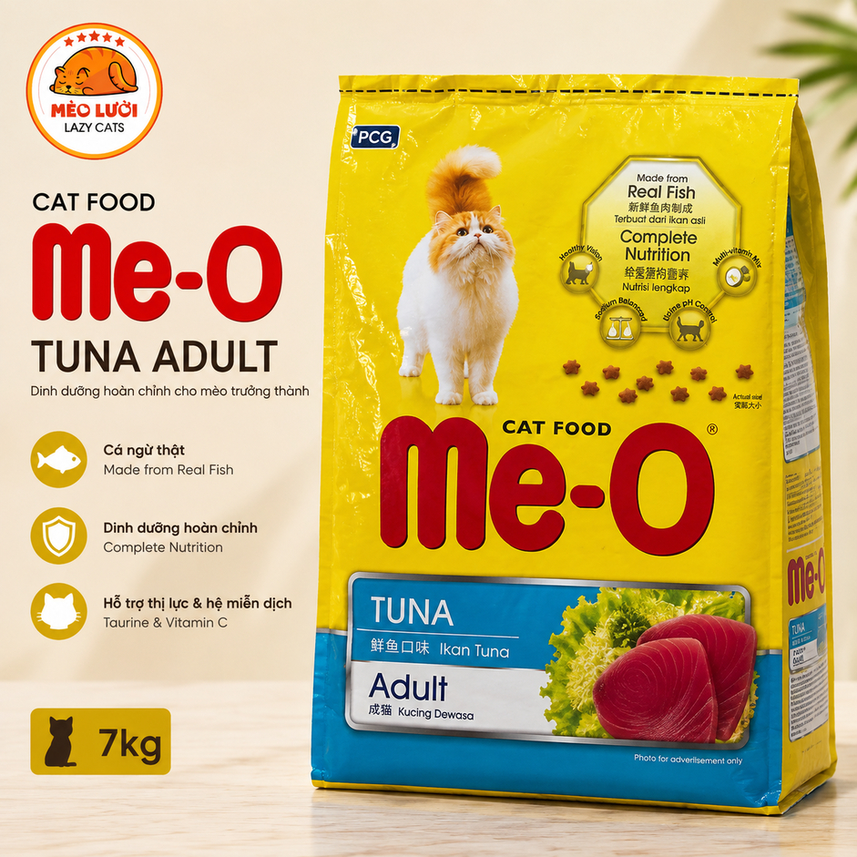 [7 KG] Hạt Mèo Me-O Tuna Adult 7kg Vị Cá Ngừ, Dinh Dưỡng Hoàn Chỉnh Cho Mèo Trưởng Thành