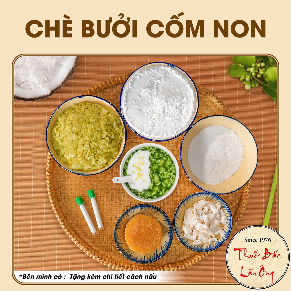 Combo Nguyên Liệu Nấu Chè Bưởi Cốm Non, Dẻo Giòn Thơm Mát, Chè Truyền Thống Giải Nhiệt Thơm Ngon