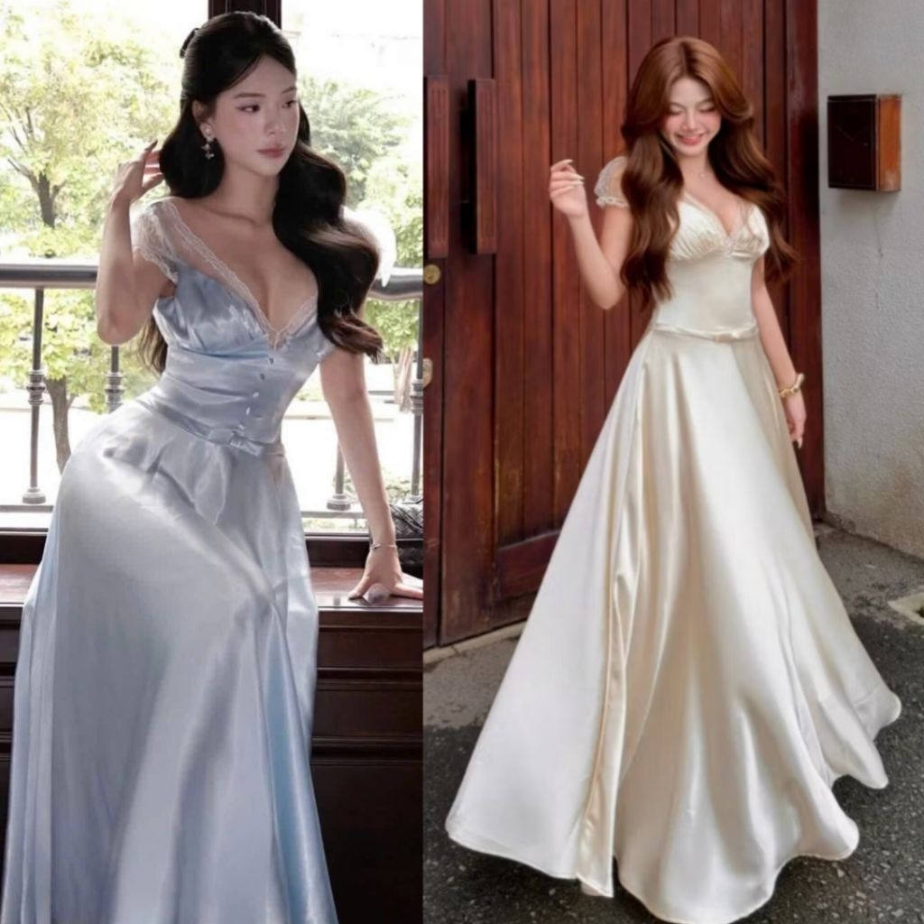 Ellie dress Đầm Lụa Phối Ren Cao cấp