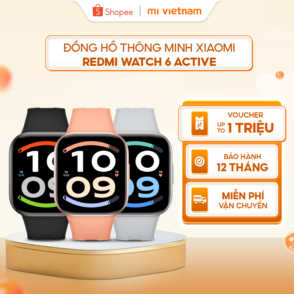 Đồng hồ thông minh Xiaomi Redmi Watch 6 Active | AMOLED 1.85 inch | Hỗ trợ nghe gọi Bluetooth | Bảo hành 12 Tháng