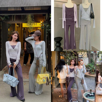 CÉLICE~ < 58KG SET 3 CHI TIẾT NỮ SET KIỂU NỮ SET 3 Chi tiết nữ set kiểu nữ set nữ chính chủ set nữ 3 chi tiết quần nữ
