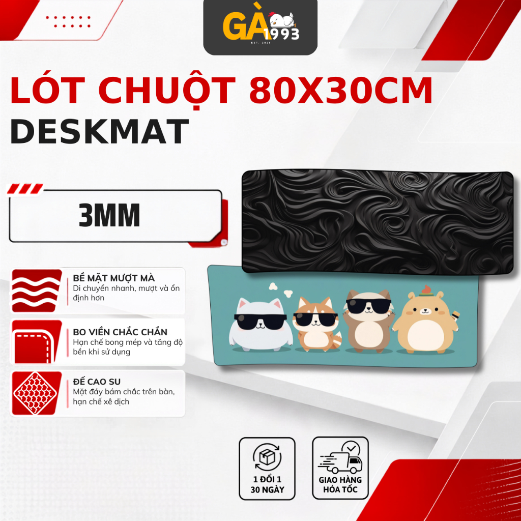 Lót chuột dày 3mm, lót chuột cỡ lớn 80x30cm Deskmat hoa văn,phong cảnh,vũ trụ mặt vải in sắc nét