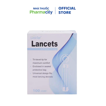 Kim lấy máu Linkfar Lancets 28g hỗ trợ lấy máu (hộp 100 cái)