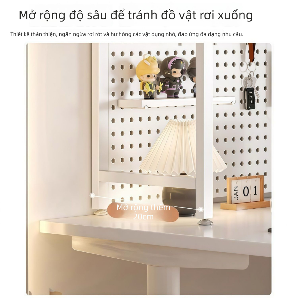 kệ để bàn Kệ Pegboard Treo Tường Đa Năng Tấm Lưới Đục Lỗ Đa Kích Cỡ Kệ Để Đồ Vách Ngăn Gắn Tường Cho Phòng Gaming Ký Túc | BigBuy360 - bigbuy360.vn