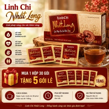 [Tặng lẻ 5 gói ] Linh chi đỏ CG Linh Chi Nhất Long - Hỗ trợ cho người mỡ máu, ổn định đường huyết, huyết áp