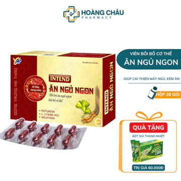 Viên Uống Ăn Ngủ Ngon Intend – Giúp Cải Thiện Mất Ngủ, Kém Ăn, Mệt Mỏi, Bồi Bổ Cơ Thể, Hộp 30 Viên