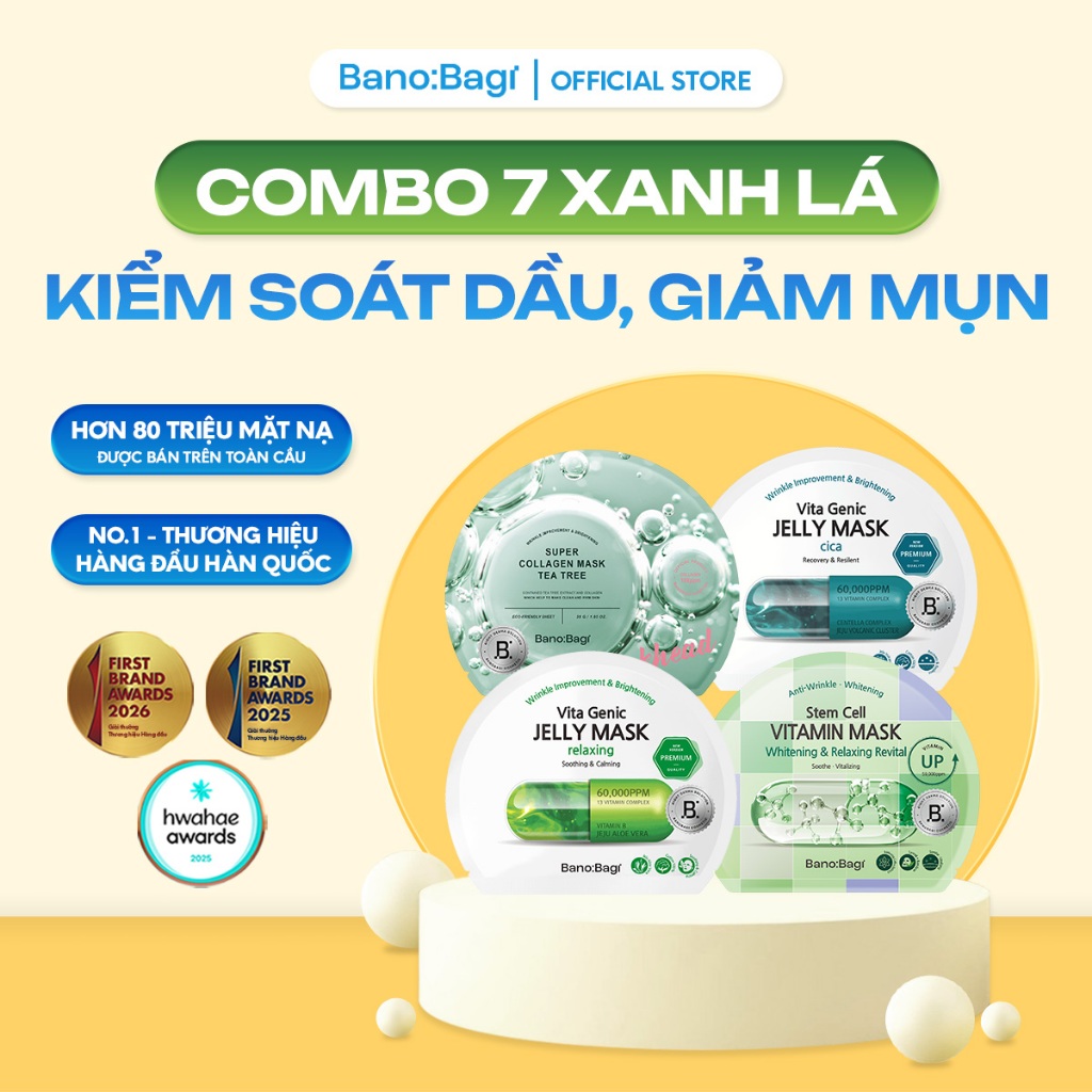 Combo 7 Miếng Mặt Nạ Hàng Ngày Dành Cho Mọi Loại Da