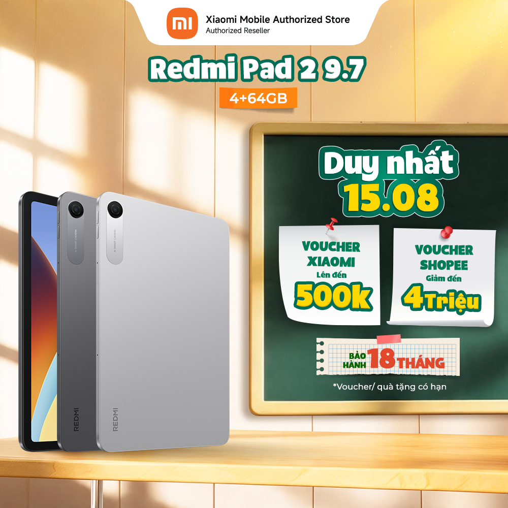 Máy tính bảng REDMI Pad 2 9.7 (4+64GB) | Màn hình 9.7″ siêu nét | SD 6s 4G Gen 2 | Pin khủng 7600 mAh
