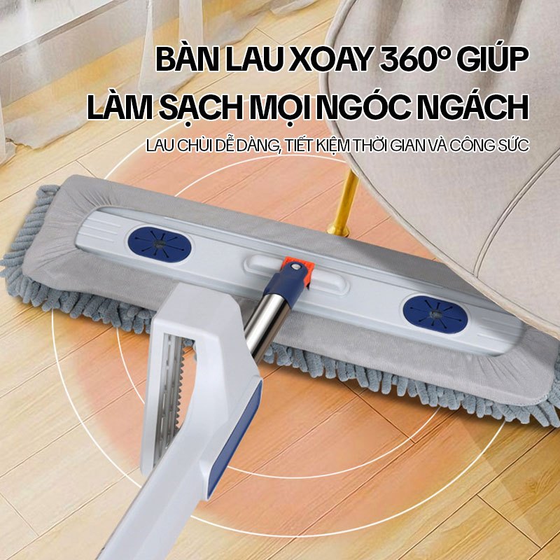 Cây Lau Nhà Tự Vắt KITIMOP CORAL Mã KTMC-01, Chổi Lau Nhà Tự Vắt Thông Minh Xoay 360 Độ, 2 Bông Lau | BigBuy360 - bigbuy360.vn