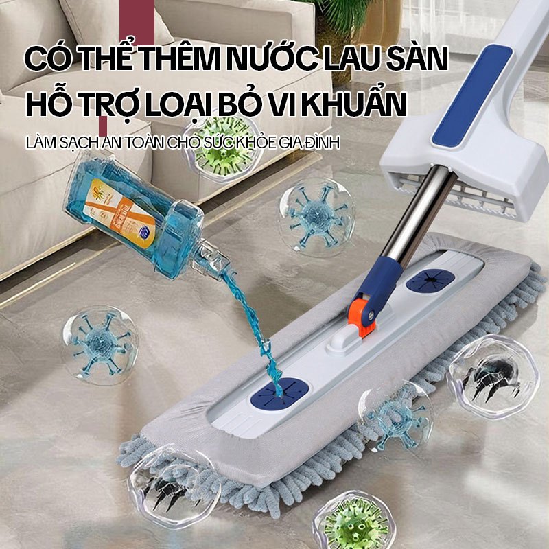 Cây Lau Nhà Tự Vắt KITIMOP CORAL Mã KTMC-01, Chổi Lau Nhà Tự Vắt Thông Minh Xoay 360 Độ, 2 Bông Lau | BigBuy360 - bigbuy360.vn