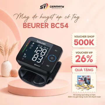 HCM Máy đo huyết áp cổ tay điện tử kết nối bluetooth BEURER BC54 cao cấp GermanySNT 160149