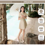 BBSTORE’S Đầm Xòe Dạo Phố Cotton Ngắn Chữ A Lật Vạt Ngực Kết Nút Váy Xếp Ly - DAE77B — ảnh 1