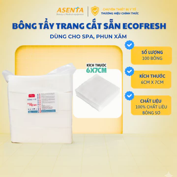 [HỎA TỐC]Bông Y Tế Cắt Sẵn Ecofresh 6.2x6.5cm | Bông Gòn Tiệt Trùng Dùng Cho Spa, Y Tế, Thấm Hút Tốt