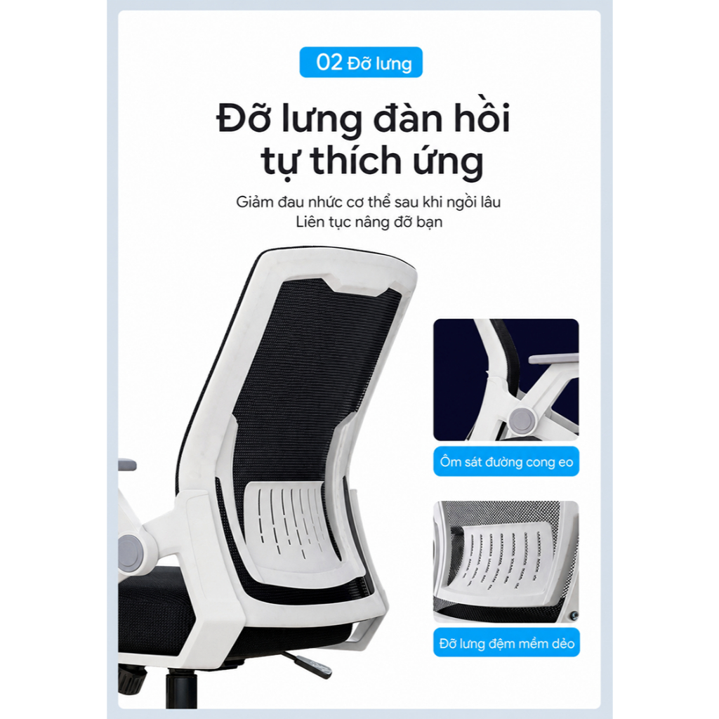 Ghế công thái học NOVA, ghế văn phòng lưng lưới cao cấp, nâng đỡ cột sống, xoay 360° | BigBuy360 - bigbuy360.vn