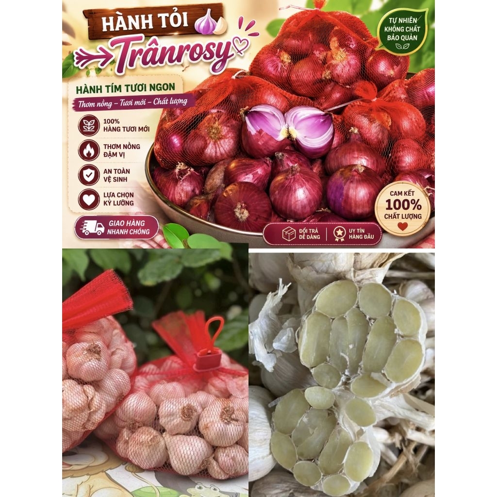 1KG TỎI TẶNG 500GRI HÀNH TÍM CỦ TO MỎNG VỎ | Shopee Việt Nam