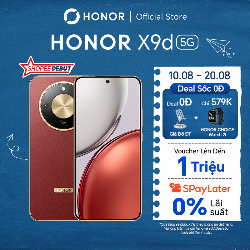 [ƯU ĐÃI ĐỘC QUYỀN] Điện Thoại HONOR X9d 5G 8GB/12GB + 256GB/512GB | Pin 8300mAh | Camera AI OIS 108 MP| BH 24 Tháng