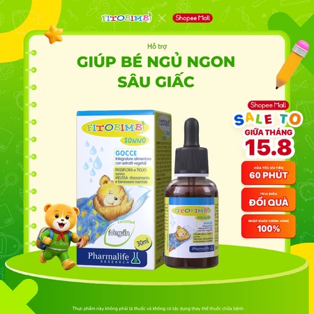 Fitobimbi Sonno - Siro Hỗ Trợ Bé Ngủ Ngon, Sâu Giấc - TPBVSK Chai 30ml