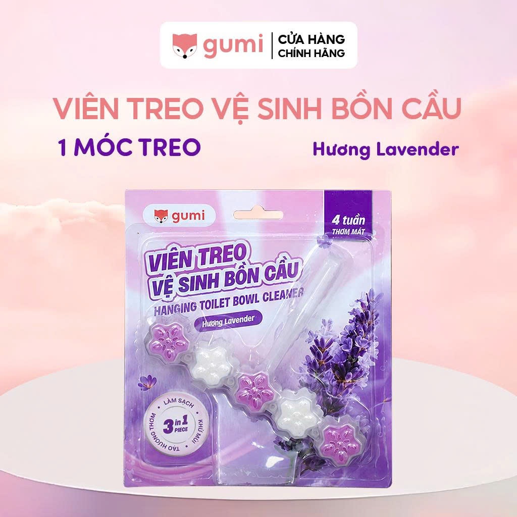 Viên Treo Vệ Sinh Bồn Cầu GUMI 50G Hương Lavender – Làm Sạch, Khử Mùi, Tạo Hương Thơm