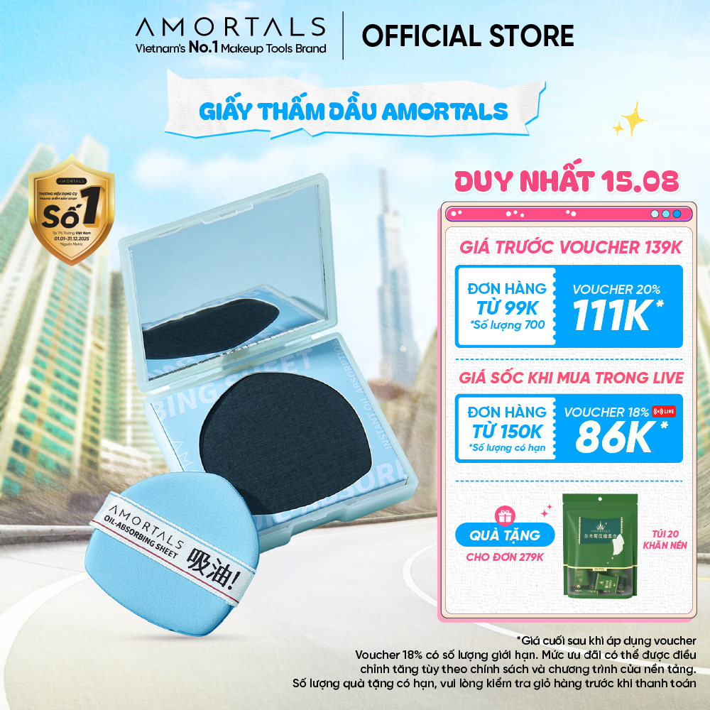 Giấy Thấm Dầu Dạng Bông Mút Amortals, Thấm Hút Dầu Thừa Nhanh Chóng, Không Lo Trôi Nền, Thiết Kế Dễ Dùng