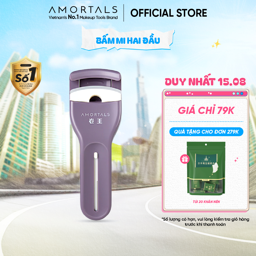 Bấm mi Amortals Juanwang hai đầu kẹp mi cong có quà tặng kèm Trang Điểm Cosmetic Mỹ Phẩm [BD]