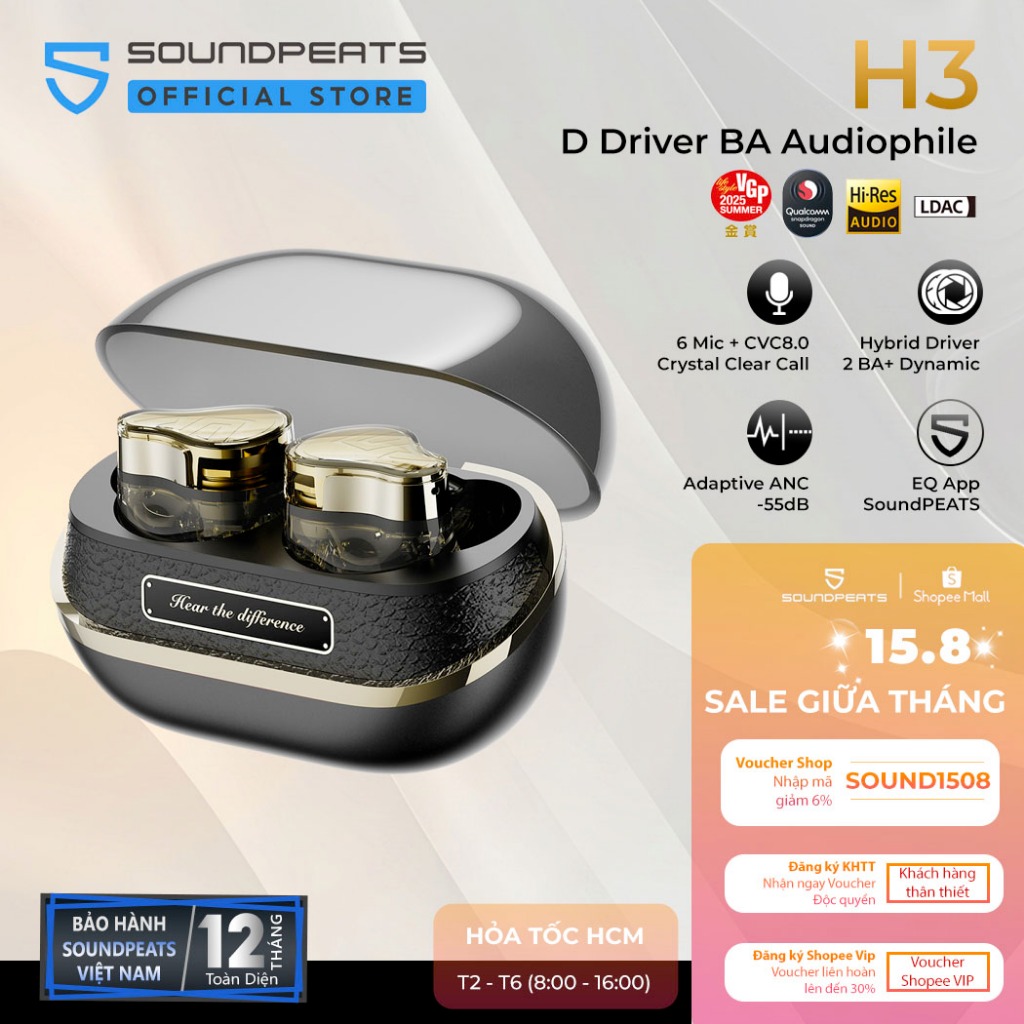 Tai nghe True Wireless SoundPEATS H3