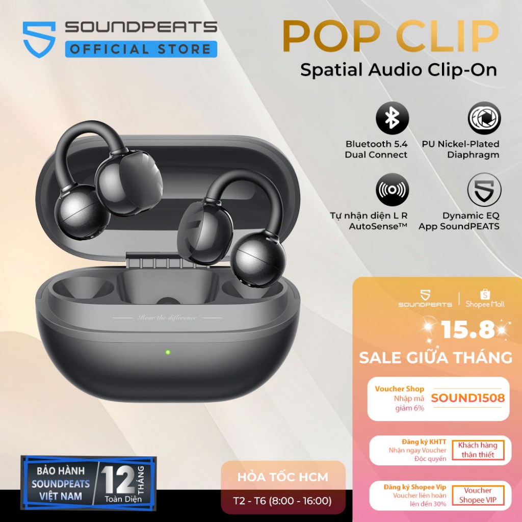 Tai nghe SoundPEATS POP Clip Open Ear
