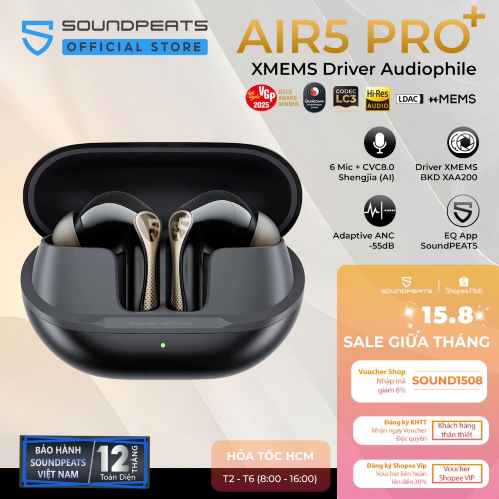 Tai nghe SoundPEATS Air5 Pro+