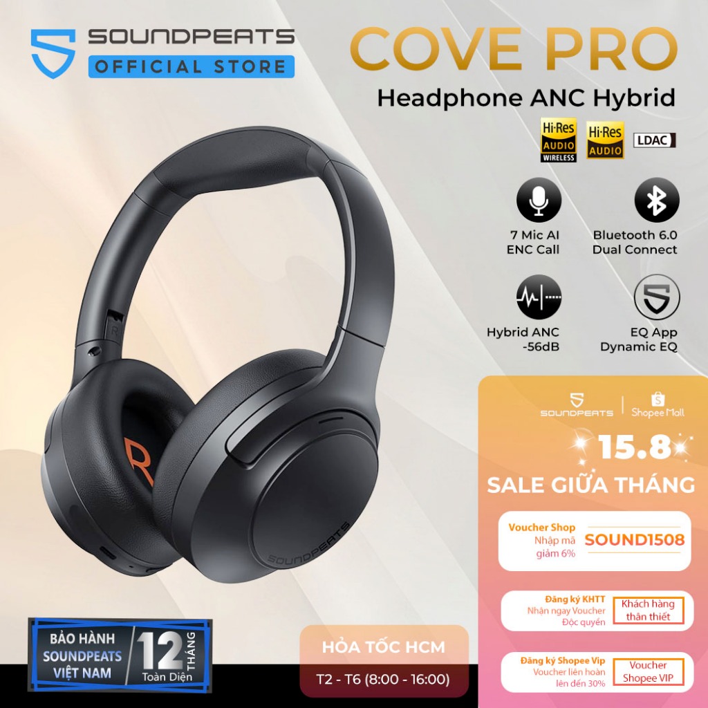 Tai nghe chụp tai SoundPEATS Cove Pro