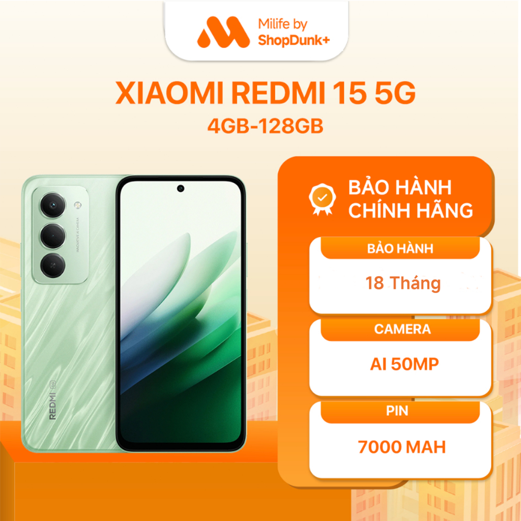 Điện Thoại Xiaomi Redmi 15 5G 4GB 128GB Chính Hãng BH 18 Tháng