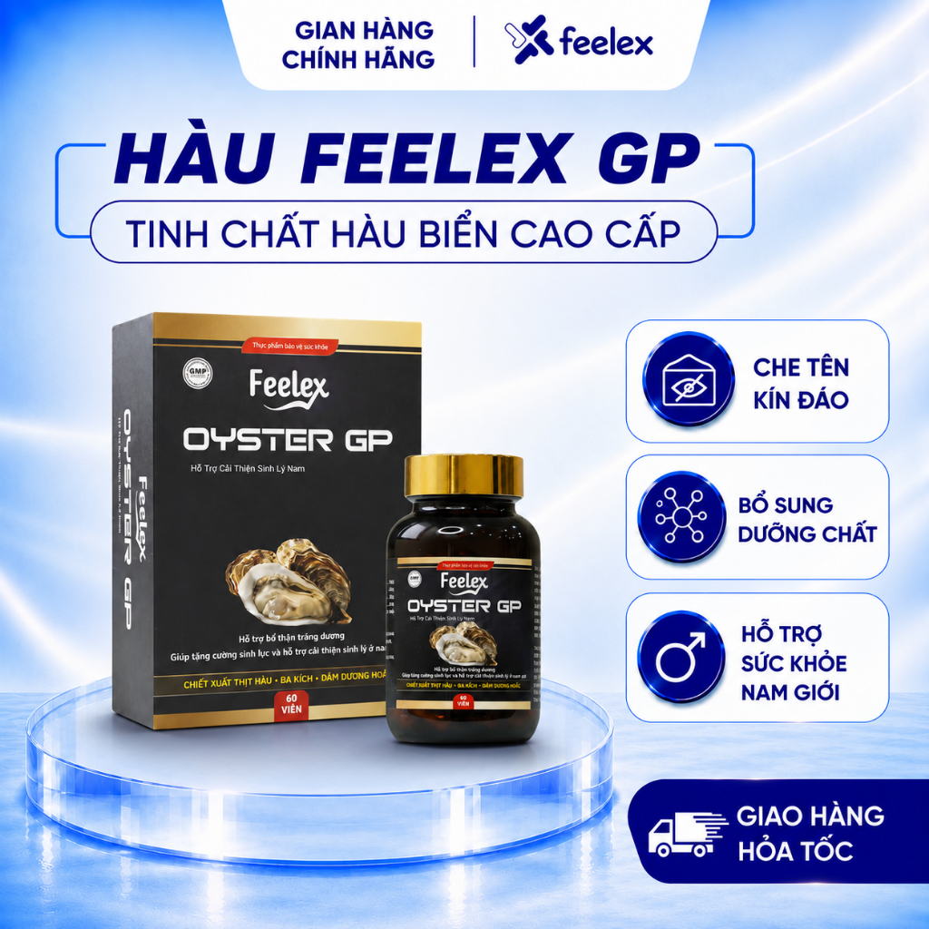 Tinh chất hàu biển cao cấp, hỗ trợ bổ sung dưỡng chất cho cơ thể – Thực phẩm bảo vệ sức khỏe Feelex hộp 60 viên