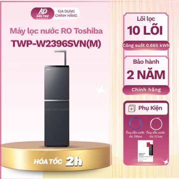 [HÀNG CHÍNH HÃNG] Máy lọc nước RO nóng nguội lạnh Hydrogen Toshiba TWP-W2396SVN(M) 10 lõi, Đèn UV diệt khuẩn