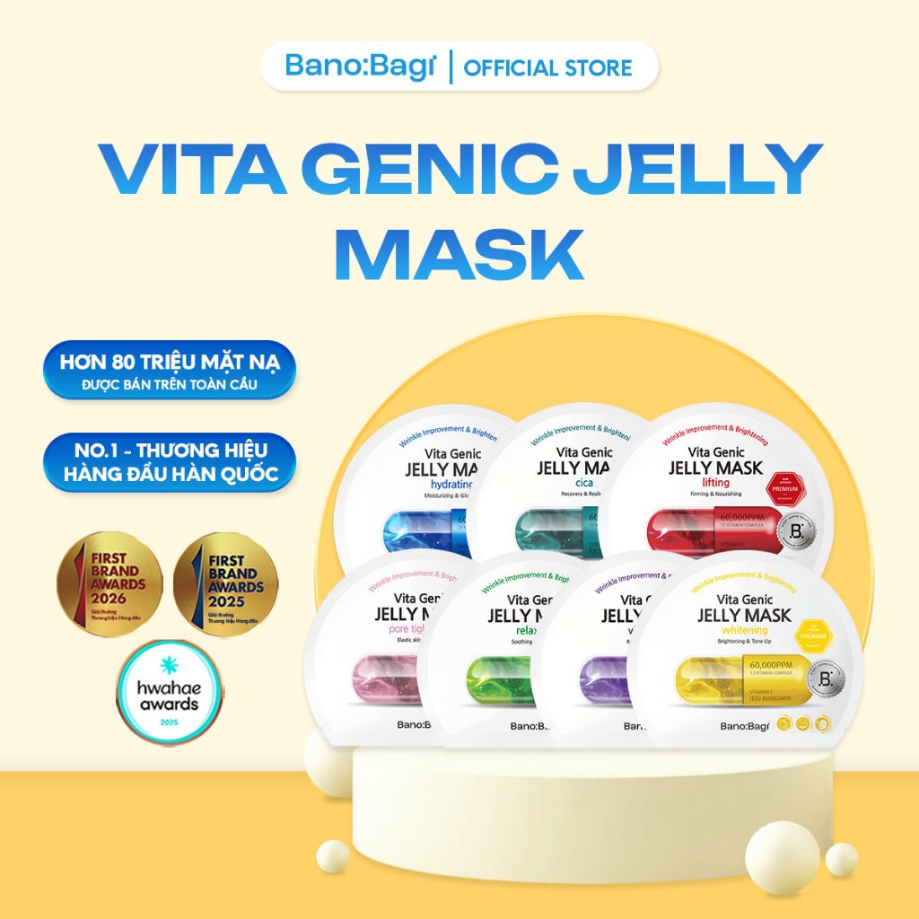Miếng mặt nạ Bano:Bagi Vita Genic Jelly Mask Dưỡng Da Chuyên Sâu Dành Cho Mọi Loại Da 30ml