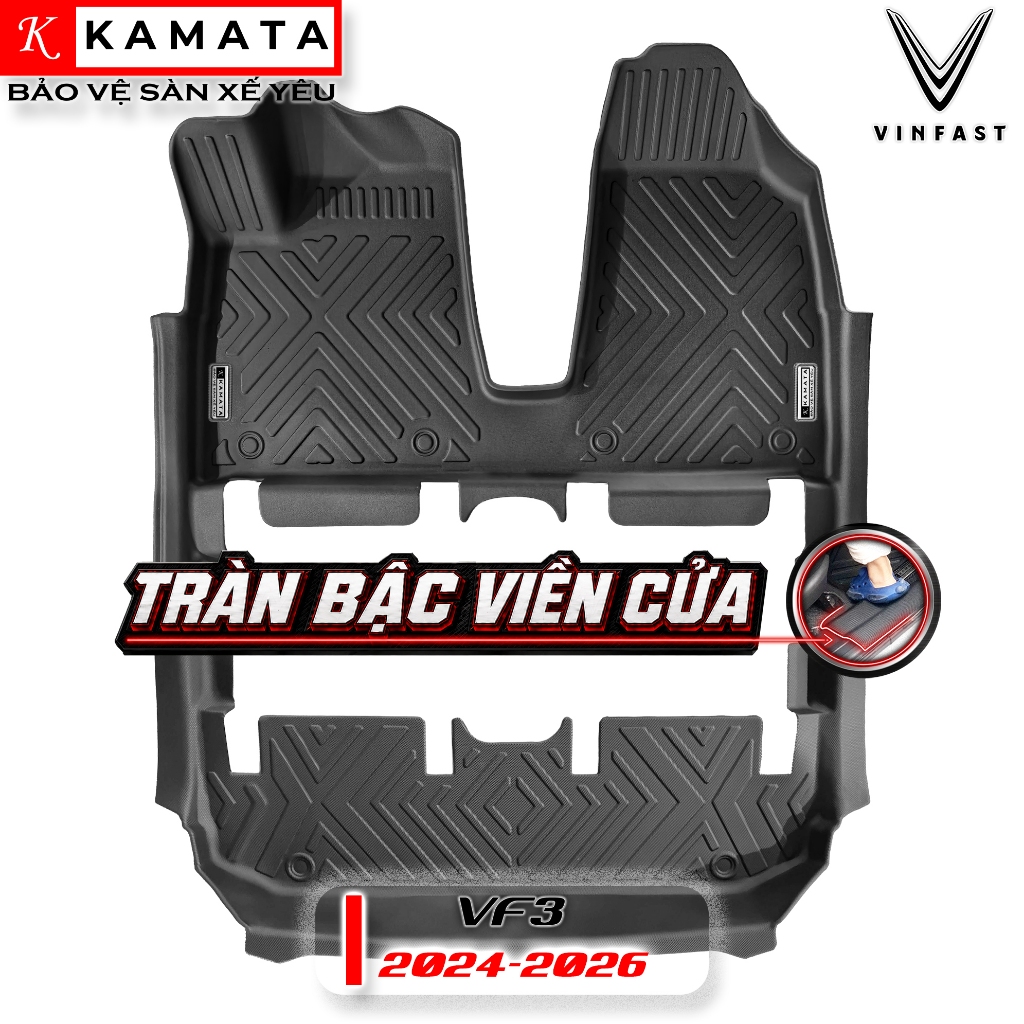 Thảm lót sàn ô tô 5D Vinfast VF3/PLUS 2024- Nay đúc nguyên khối chất liệu TPV KAMATA