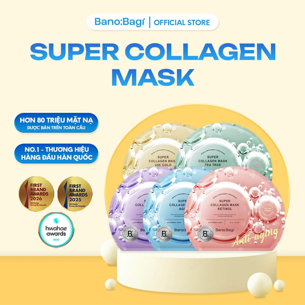 Miếng Mặt Nạ Bano:Bagi Super Collagen Dưỡng Da Chuyên Sâu Dành Cho Mọi Loại Da 30ml