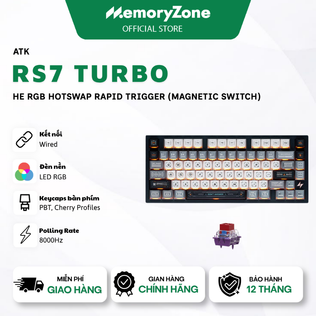 [CHÍNH HÃNG] Bàn phím cơ ATK RS7 Turbo HE RGB Hotswap Rapid Trigger (Magnetic Switch) - Bảo hành 12 tháng | BigBuy360 - bigbuy360.vn