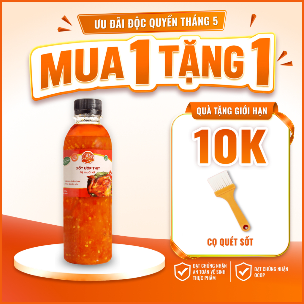 [HỎA TỐC] Sốt Nướng Muối Ớt cho gà nướng, hải sản, heo Bếp Xuyên Việt 400g cho 2kg,xốt nướng muối ớt
