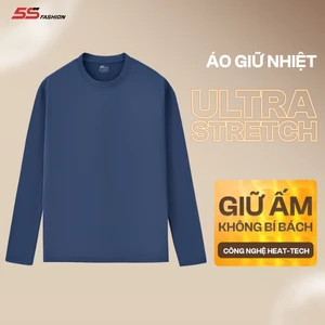[SVIP X 5S] Áo Giữ Nhiệt Nam 5S FASHION Ultra Stretch, Cổ Tròn, Lót Bông Nỉ Cực Ấm, Trơn Basic 01-M0AGN25102