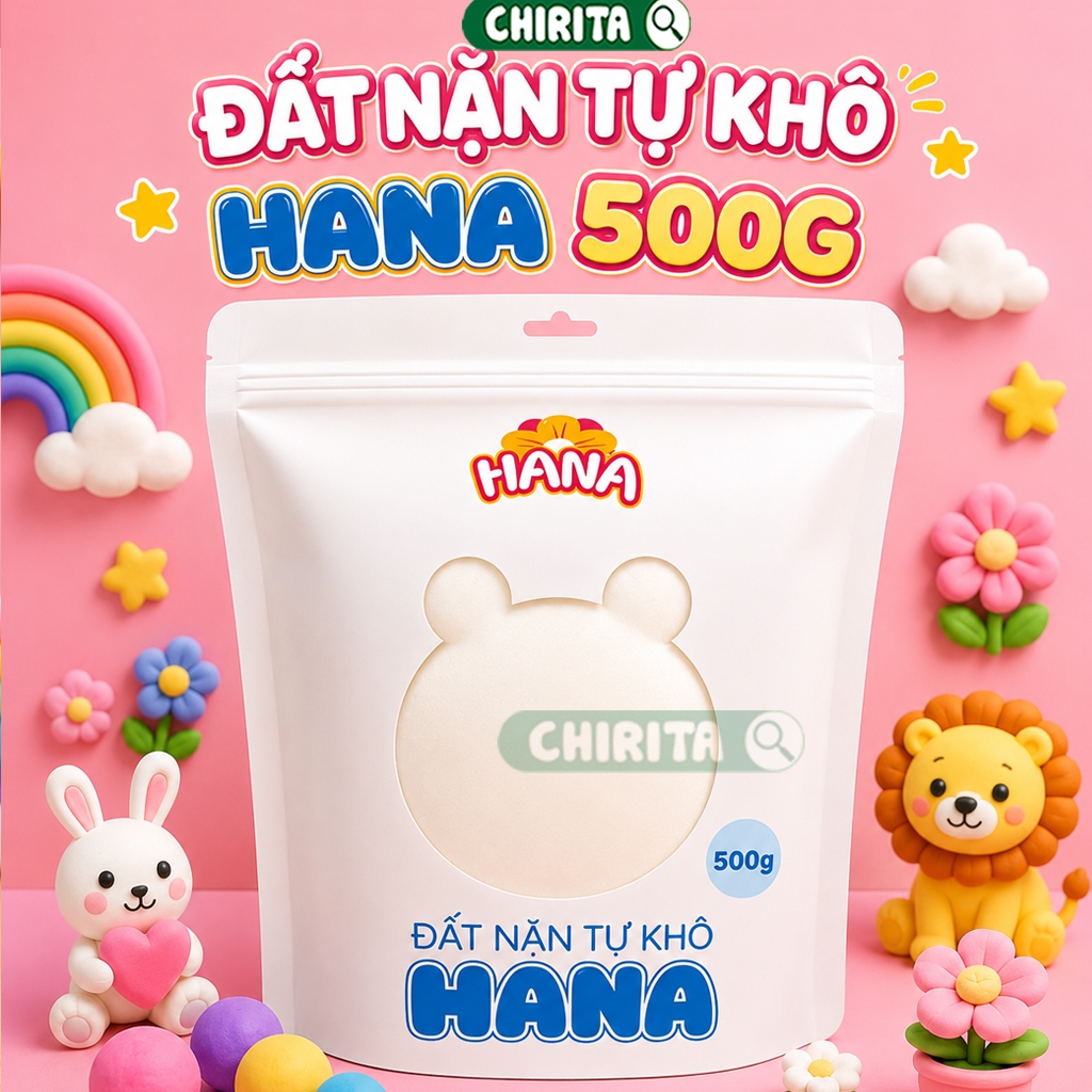 Đất Sét Tự Khô Siêu Nhẹ Túi Lớn 500g / 100g- Đất Nặn Tự Khô Làm Đồ Trang Trí Handmade Đồ Chơi Trẻ Em Chirita