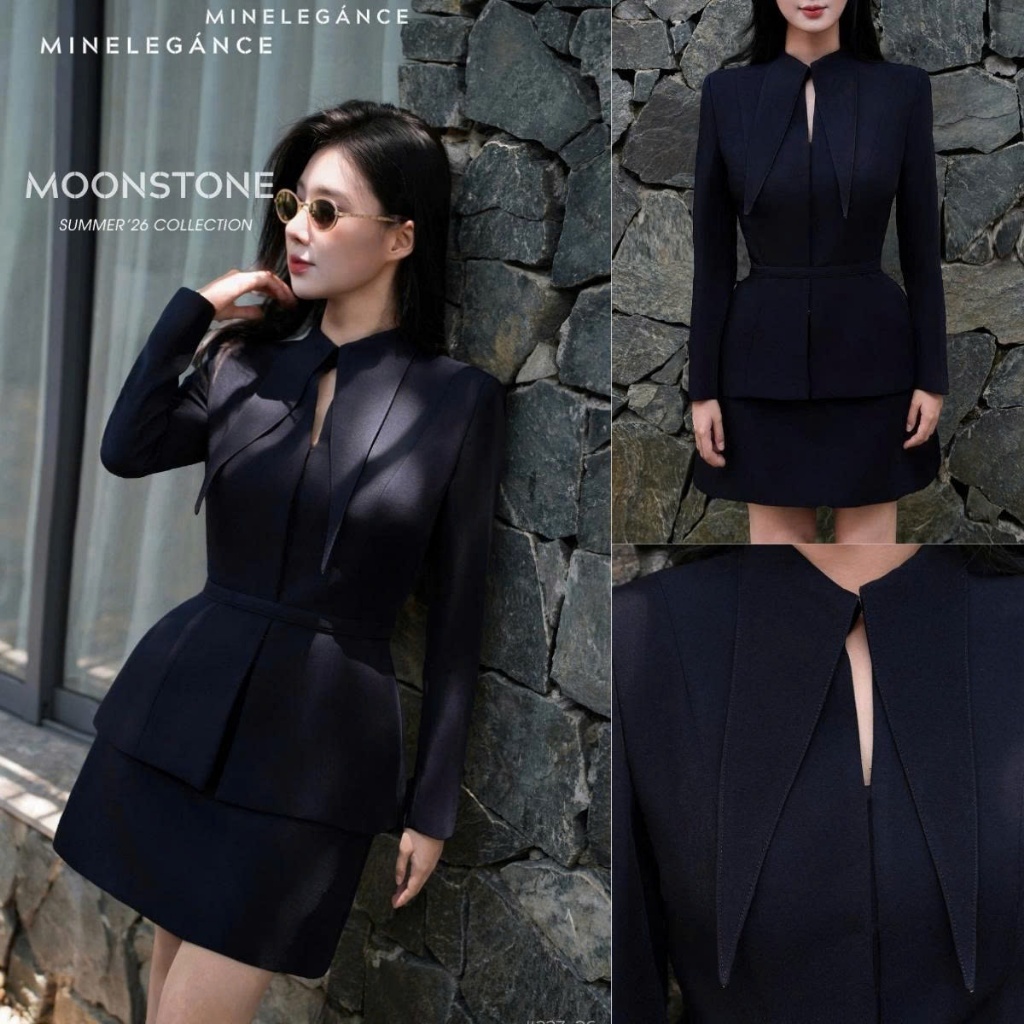 MINELEGÁNCE | SET ÁO & CHÂN VÁY CHỮ A DÁNG NGẮN CÔNG SỞ - MIN223