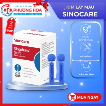 Kim chích máu Sinocare Sinodraw dùng cho máy đo đường huyết (50 chiếc)