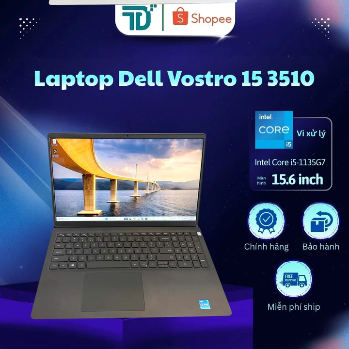 Thanh lý Laptop Dell Vostro 15 3510 i5-1135G7 8/128GB 15.6 inch Đen- Laptop cũ