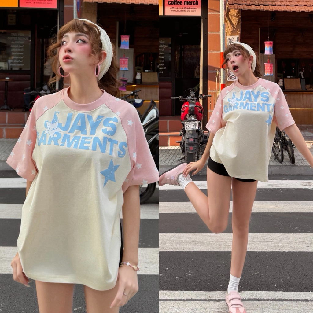 Thun JAY GARMENT Tee BOXY - Áo thun cotton màu HỒNG/VÀNG CHANH form rộng nam nữ unisex 🖤 Áo phông boxy Brand Jaystoree | BigBuy360 - bigbuy360.vn