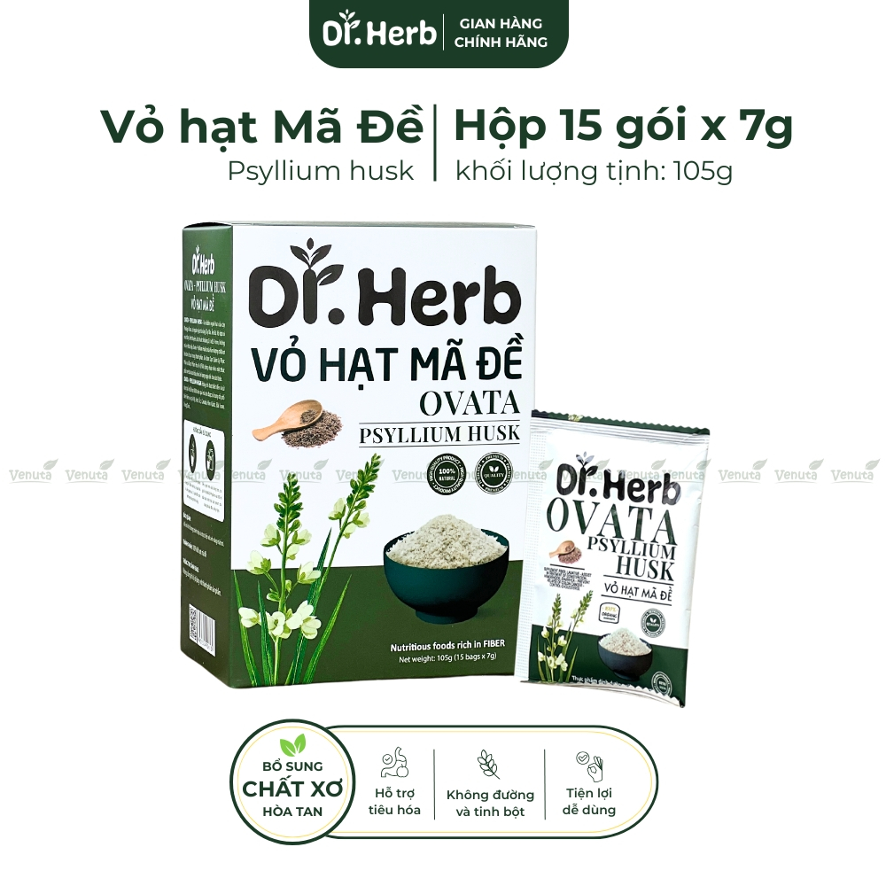 [HÀNG CHUẨN] Vỏ hạt mã đề Ovata Premium hộp 7gx15 gói