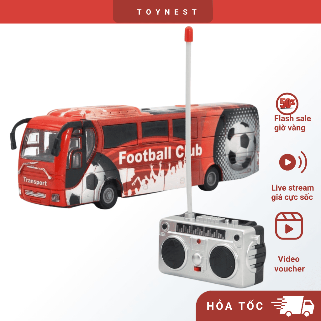Đồ Chơi DUKA: Xe Câu Lạc Bộ Bóng Đá Điều Khiển Từ Xa Màu Đỏ DK81472