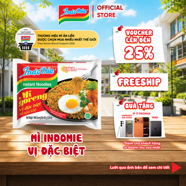 Mì Indomie vị Đặc Biệt, mì trộn thơm đậm đà chuẩn vị ẩm thực bản xứ Indonesia 85g x thùng 40 gói