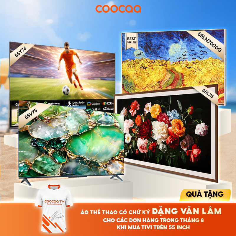 [Miễn phí lắp đặt HN-HCM] Google Tivi QLED Coocaa 55 inch - Model 55Y68 Pro / 55Y76 | BigBuy360 - bigbuy360.vn