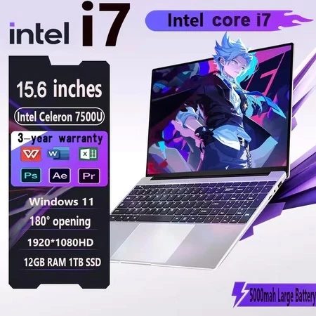 Gaming Laptop 16GB+1TB Intel core i7 8500Y, Hỗ trợ nhiều phần mềm trò chơi / thiết kế, văn phòng WIN 11+MS office