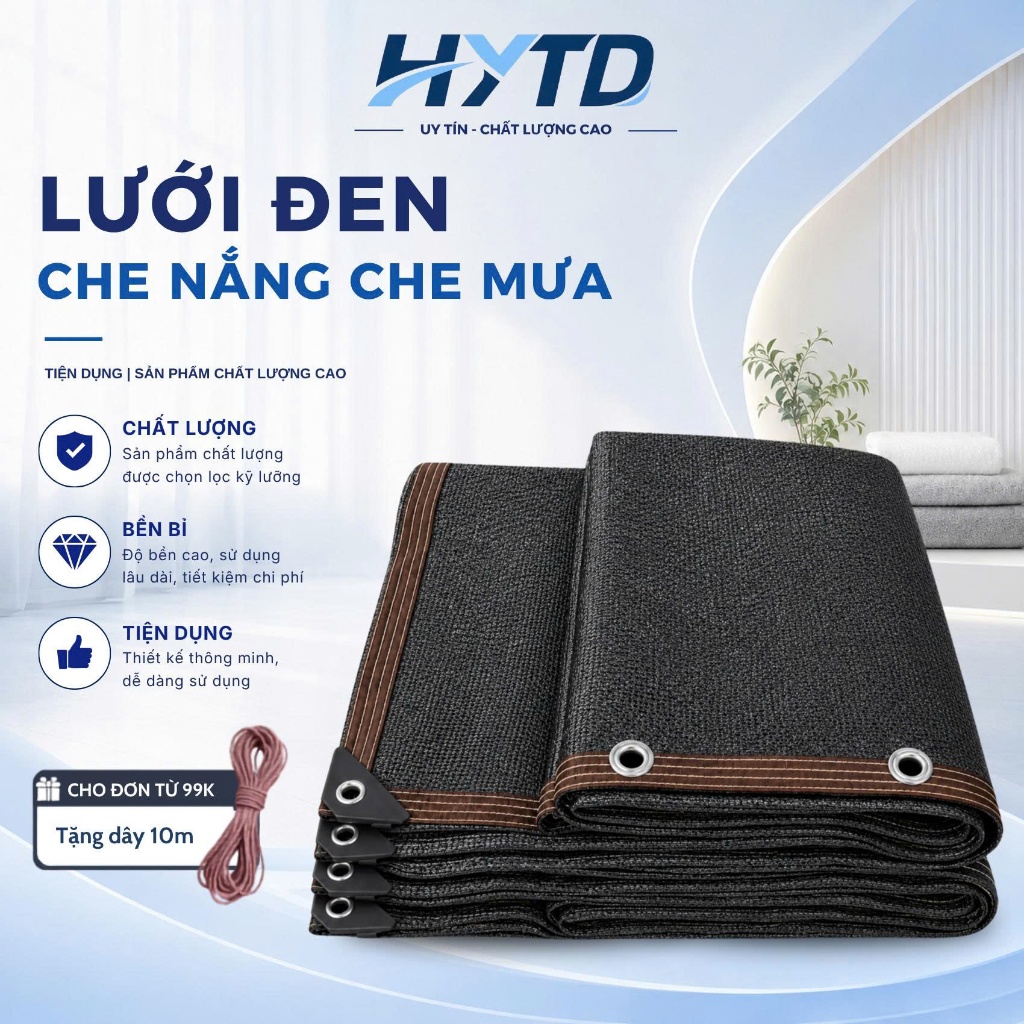 Lưới Che Nắng HYTD Cách Nhiệt Tạo Bóng Râm, Chống Bụi, Lưới Che Mưa, Lưới Chắn Côn Trùng, Lưới Đen Che Sân Vườn